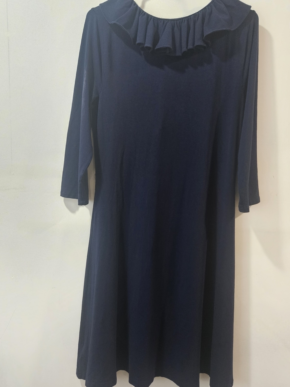 Ralph Lauren Navy Ruffle V-Neck Women's Dress size L - Picture 2 of 8